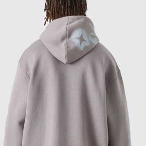 Sudadera con capucha con estampado gráfico de estilo de bosque nevado negro para hombre, Jersey térmico informal ODM, ropa de calle de alta calidad, logotipo personalizado - Product Image 2