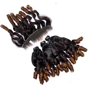 Paquetes de color hinchable Ombre de cabello crudo de alta calidad con frontal y paquetes para hacer pelucas - Product Image 6