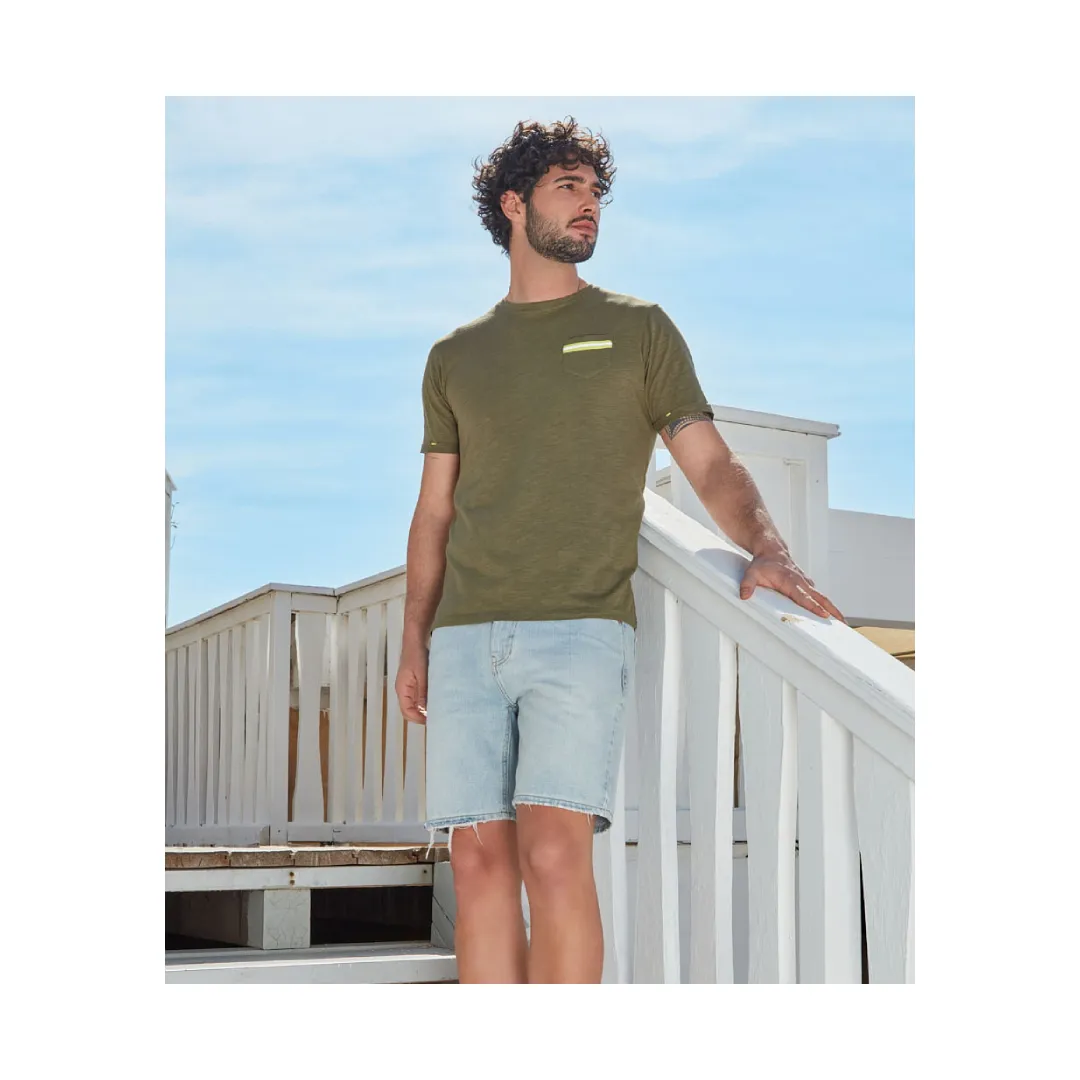 Made in Italy summer men casual clothing 100% cotton T shirt round neck short sleeves