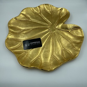 Plateau décoratif en forme de fleur en aluminium fini argent et or, qualité de luxe - Product Image 5