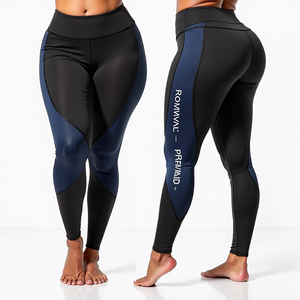 Pantalones de entrenamiento de compresión de Color sólido de cintura alta para mujer, mallas de ajuste seco para correr, mallas de Yoga para mujer - Product Image 5