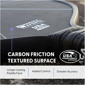 Palettes de Pickleball à poignée allongée forgées en carbone PP nid d'abeille - Product Image 5