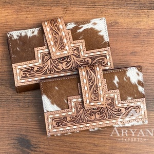 Cartera plegable de cuero de alta calidad de lujo para mujer, Cartera de viaje de piel de vaca, tarjetero, carteras largas - Product Image 1