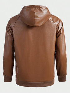 Veste en cuir de vache 100% personnalisée pour hommes, fourrure à capuche en cuir véritable de style universitaire résistant à l'eau de haute qualité, couleurs personnalisées disponibles - Product Image 2