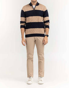 เสื้อสเวตเตอร์ผู้ชายดีไซน์ใหม่ แขนยาว ผ้าถัก คอกลม ระบายอากาศได้ดี ไซส์ใหญ่ - Product Image 1