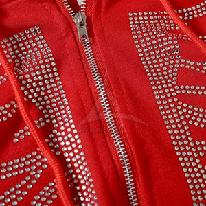 Haute qualité 100% coton hommes strass sweats à capuche hiver respirant écologique OEM Service couleurs et Logo personnalisés - Product Image 6
