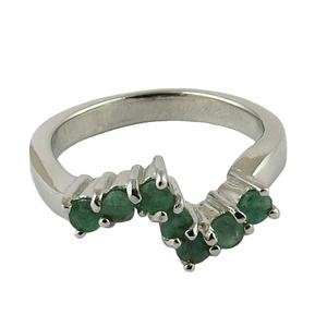 สีเขียวมรกต Zig Zag แหวนออกแบบ925เงินสเตอร์ลิงออนไลน์เครื่องประดับเงินอินเดียแฟชั่นเครื่องประดับเงิน - Product Image 1