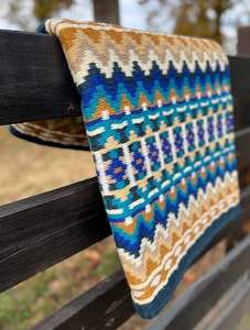 Couverture de selle en laine de style occidental traditionnel pour l'équitation et le ranch en polycoton doublé - Product Image 3