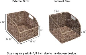 Prix de gros paniers de rangement tissés pour l'organisation, paniers en osier avec poignées intégrées, paniers en jonc de mer pour les étagères - Product Image 4