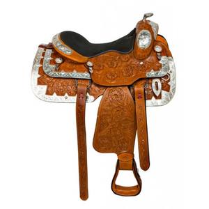 Cuero de vaca genuino de calidad superior Western Show Saddle Silver Tooled Edición limitada Pleasure Riding Horse Tack - Product Image 3