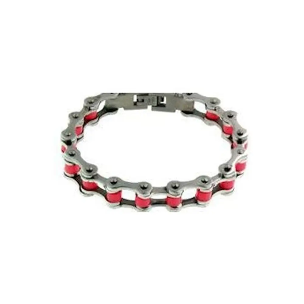 Wholesale Jewelry Top Grade Stainless Steel And Pink Bike Chain Bracelet for Men Premium Quality