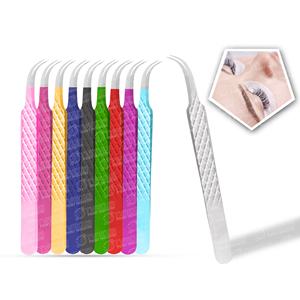 Vente en gros d'extensions de cils antistatiques professionnelles pince à épiler cils incurvés droits de qualité supérieure fournitures de sourcils en acier - Product Image 3