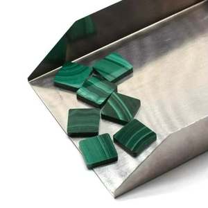 Malachite naturelle, forme carrée plate, cabochons calibrés, pierre précieuse, bijoux faits à la main, pierre polie pour la fabrication de bijoux - Product Image 2