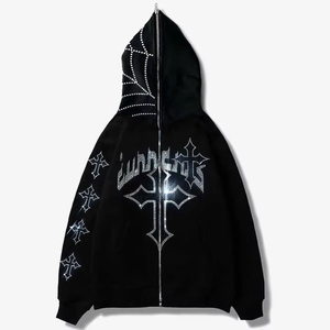 Sudadera con capucha de algodón 100% para mujer, pedidos a granel personalizados, forro polar grueso para la temporada de invierno, logotipo adhesivo de vinilo con estampado de pantalla - Product Image 1