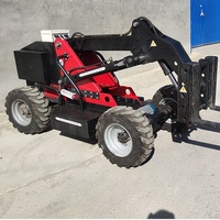 Chariot élévateur télescopique électrique télécommandé 4x4 de 1 tonne certifié CE YCMG pour travaux agricoles et de construction