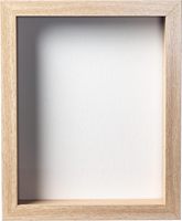 Cadre de boîte d'ombre en bois de chêne naturel 8x10 dos en feutre doux, verre trempé et punaises à boule blanche élégantes incluses
