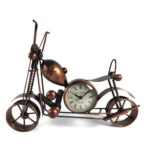 Vintage Rustic Handmade Bike Clock Tabletop Size Model Metal Bike Working Desk Clock Home Decor Clock.