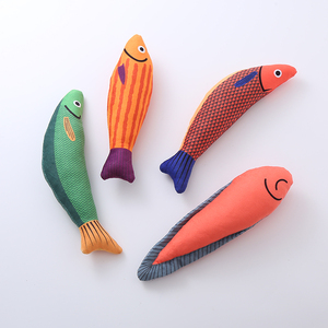 Custom <span class=keywords><strong>New</strong></span> Design Sea Animals Série gato hortelã som pequeno peixe forma pelúcia catnip gato brinquedo - Product Image 5