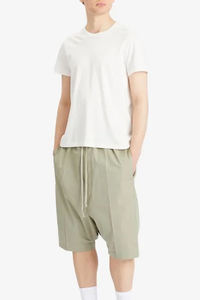 Elegantes pantalones cortos informales beige para hombre con cintura con cordón, perfectos para uso diario, trajes de verano y looks de calle relajados - Product Image 5