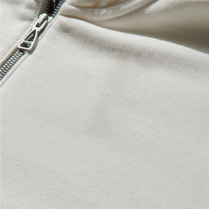 2025 hommes bio 100% coton polaire à capuche nouveau Style automne coupe ample avec fermeture éclair solide et Logo personnalisable col à capuche - Product Image 3