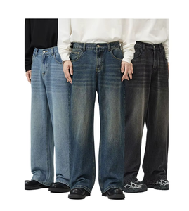 100% pantalones vaqueros personalizados de alta calidad para hombre, pantalones vaqueros lavados para hombre, pantalones vaqueros rectos de mezclilla sólida para niños - Product Image 5