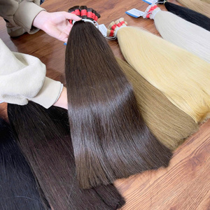 Extensiones de cabello humano vietnamita 100%, Remy recto y sedoso, tejido vietnamita a granel en varios colores, ¡el mejor precio! - Product Image 4
