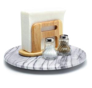 100% véritable marbre paresseux Susan logo personnalisé nouveau design marbre gâteau décoration Lazy Susan ustensiles de cuisine utilisation - Product Image 2