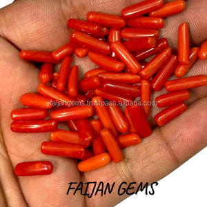 ปะการังแดงธรรมชาติอัญมณีทรงแคปซูลอัญมณีทรงหลวมทำด้วยมือสำหรับทำเครื่องประดับจี้ - Product Image 3