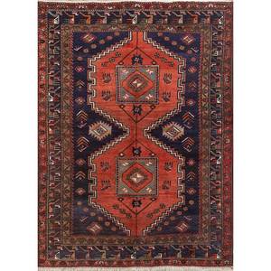 Kiaan Hand Knotted <b>Wool</b> Rugs <b>Red</b> & Orange Geometric Abstract Pattern 9x12 Rectangle Living Room Carpet for Home Hallway-Pae-4816 - Product Image 1