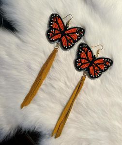 Boucles d'oreilles multicolores en perles de rocaille Bijoux à franges pour cadeau d'anniversaire Dan de longueur moyenne - Product Image 2