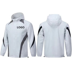 Veste de pluie d'entraînement de football personnalisée pour hommes, coupe-vent de football, sweat-shirts à capuche, hauts actifs pour l'entraînement, club, enfants, veste de pluie personnalisée - Product Image 1