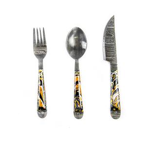 Juego de cubiertos hechos a mano de metal negro a precio bajo a precio competitivo para utensilios de cocina para el hogar - Product Image 6
