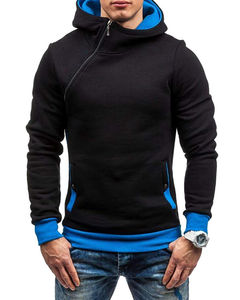 Sweat à capuche en coton mélangé pour hommes Sweat à capuche zippé avec poches latérales Sweat à capuche Pull à capuche Prix raisonnable Logo personnalisé OEM - Product Image 1