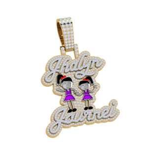 Splendide 14K Or Moissanite Pendentif Et Charme E Couleur Ronde Brillant Coupe VVS2 Exquis Fine Jewelry Wholesale Hip Hop Jewelry - Product Image 5