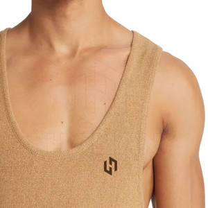 Camiseta sin mangas de secado rápido de alta calidad para hombre, ropa deportiva de punto informal transpirable de algodón y poliéster - Product Image 5