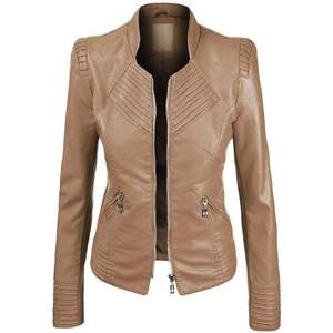 Chaqueta de Cuero para Mujer con Capucha de Piel Sintética, Invierno, Resistente al Viento, Transpirable, Forro de Algodón, Tela de Lona Resistente, Estilo Clásico Vintage - Product Image 2