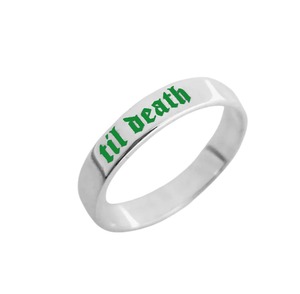 <b>black</b>/silver Til Death Dainty silver Band <b>Ring</b> Hot Selling Trending Stacking Anniversary Gift Band <b>Ring</b> Promise Band <b>Ring</b> - Product Image 4