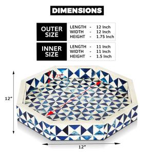 Bandeja de servicio con incrustaciones de hueso de madera natural, característica desechable para hotel, restaurante o uso doméstico - Product Image 4