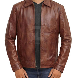 Chaqueta de Cuero para Hombre, Último Modelo, Servicio OEM al por Mayor, Ecológica, Transpirable, Resistente al Viento e Impermeable, Personalizada, con Cierre Frontal, para Invierno - Product Image 2