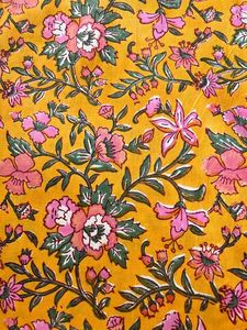 Tela de algodón orgánico hecha a mano diseñador confección estampado Floral peso ligero étnico patio tela para correr para niños artesanía - Product Image 5