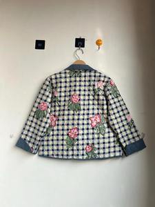 Chaqueta India 100% Hecha a Mano de Algodón, Estampado Floral, 2 Bolsillos Laterales, Reversible, Abrigo Bohemio para Mujer, Chaqueta Acolchada de Algodón de Nuevo Estilo - Product Image 6