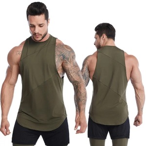 Best quality Quick Dry Solid Color Embroidery logo Custom Gym <b>Vest</b> Fitness Sleeveless Men's Sport Wear Men's Sports tank Top - Product Image 2