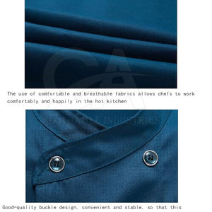 เสื้อเชฟสำหรับทุกเพศ ป้องกันรอยยับ เสื้อโค้ทเชฟสำหรับบริการจัดเลี้ยงในโรงแรม เสื้อเชฟปักลายตามสั่งสำหรับร้านอาหาร - Product Image 5