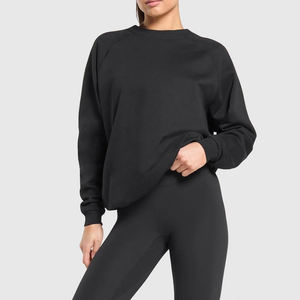 Sudadera Holgada con Hombros Caídos para Mujer, Servicio OEM, Sudadera Holgada de Algodón para Mujer en Venta - Product Image 4