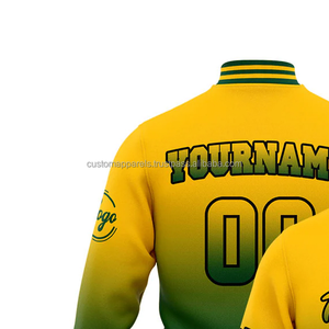 Streetwear tendance pour hommes veste universitaire en laine personnalisée en gros MCACVJ-159 col montant broderie placement sur le devant - Product Image 3