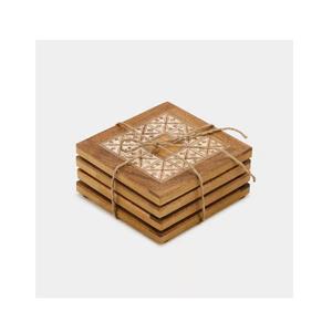 Posavasos Rústicos Hechos a Mano de Madera y Resina para Bebidas |   Posavasos de Madera Natural para Cocina, Cafetería y Decoración del Hogar - Product Image 5