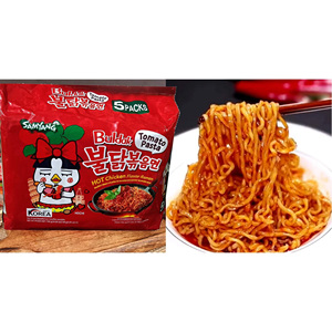Samyang Buldak ไก่ร้อนพาสต้าไก่ราเม็ง, ราเม็ง5x140กรัม Samyang buldak, มะเขือเทศพาสต้าไก่ร้อนราเม็ง (5แพ็ค) - Product Image 5