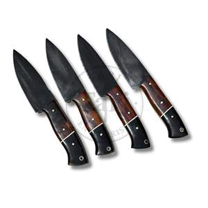 Cuchillo de Supervivencia Multifuncional de Acero Inoxidable con Mango de Madera y Funda de Cuero, Estilo Industrial para Campismo y Actividades al Aire Libre - Product Image 3