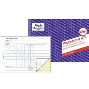 Papel autocopiativo Avery Zweckform Weekly Report DIN A5 Horizontal, 1 copia, 2 x 40 hojas - Product Image 1