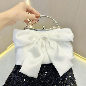 White Wedding Banquet Fairy Dinner High-End Genuine Leather <b>Satchel</b> <b>Handbag</b> with Zipper Closure - Product Image 1